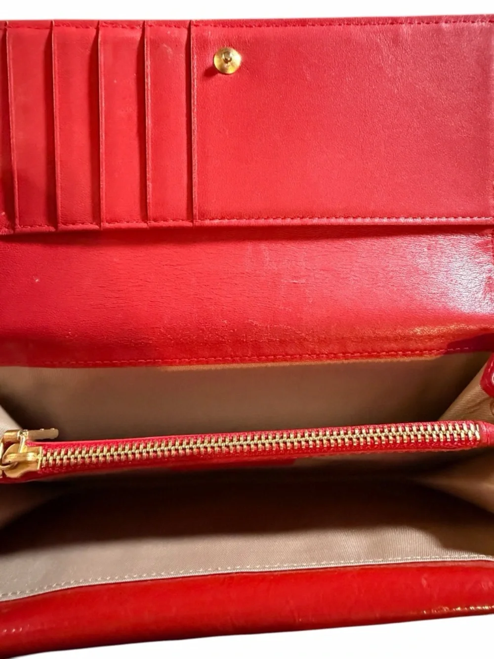 Vintage Nina Ricci Red Leather Continental Wallet Embossed NR Logo - Picture 3 of 6